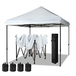 MEWAY 10’x10′ Commercial Ez Pop Up Canopy Tent Instant Canopy Party Tent Sun Shelter ...