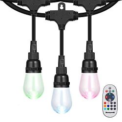 Honeywell Linkable Waterproof LED Indoor Outdoor Color Changing String Light with Remote Control ...