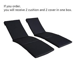 2Pcs Navy Cushions and Covers of OnlyJETIME Patio Furniture Outdoor Lounge Chairs