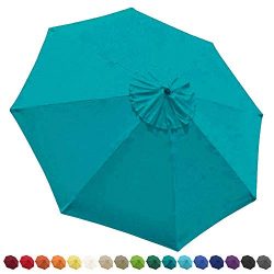 EliteShade 9ft Patio Umbrella Market Table Outdoor Deck Umbrella Replacement Canopy (Teal)