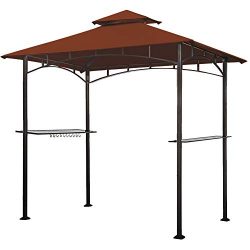 Eurmax 5FT x 8FT Double Tiered Replacement Canopy Grill BBQ Gazebo Roof Top Gazebo Replacement C ...