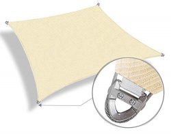 Patio Paradise Large Sun Shade Sail 24′ x 24′ Rectangle Heavy Duty Strengthen Durabl ...