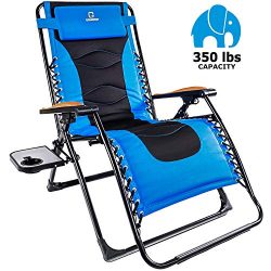 OT QOMOTOP Zero Gravity Chair, Oversize 22.8 Inches Adjustable Padded Seat, Outdoor Lounge Recli ...