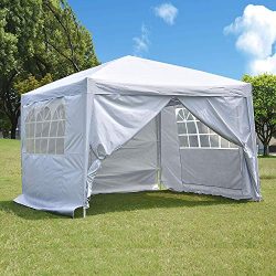 charaHOME 10 x 10 ft Heavy Duty Ez Pop Up Gazebo Canopy Tent for Outdoor Waterproof Party Weddin ...
