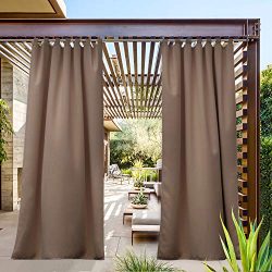 NICETOWN Porch Blinds Outdoor Waterproof Curtain, Tab Top Blackout Thermal Insulated Water Resis ...