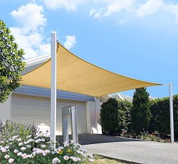 FLY HAWK Sun Shade Sail Rectangle 6′ x 8′, Patio Sunshade Cover Canopy – Durab ...