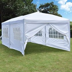 NSdirect 10 x 20 ft Pop Up Outdoor Canopy Tent,Heavy Duty Easy Portable Wedding Party Tent Carry ...