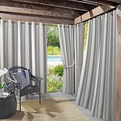 Sun Zero Valencia UV Protectant Indoor Outdoor Curtain Panel, 54″ x 84″, Gray