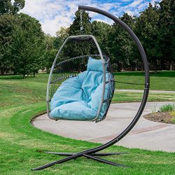 Barton Premium X-Large Patio Hanging Chair Swing Egg Chair UV Resistant Soft Deep Cushion Relaxi ...