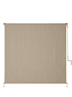 VICLLAX Outdoor Roller Shade, Patio Cordless  Blinds Roll Up Shade (8′ W X 8′ L),Wheat