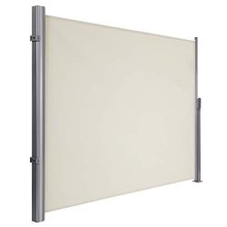SONGMICS 118.1 L x 63 H Inches Retractable Patio Side Awning Wall Post Mounted Side Awning Priva ...