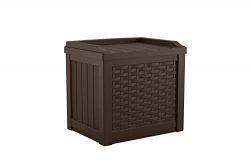 Suncast 22-Gallon Small Deck Box-Lightweight Resin Indoor/Outdoor Storage Container and Seat Cus ...
