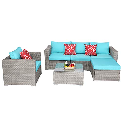 Do4U Patio Furniture Set 6-Piece Outdoor Lawn Backyard Poolside All