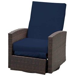 Outsunny Outdoor Rattan Wicker Swivel Recliner Lounge Chair with Water/UV Fighting Material and  ...