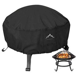 Himal Outdoors Fire Pit Cover- Heavy Duty Waterproof 600D Polyster with Thick PVC Coating, Round ...