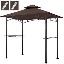 Keymaya 8×5 Grill Gazebo Shelter for Patio and Outdoor Backyard BBQ’s, Double Tier So ...