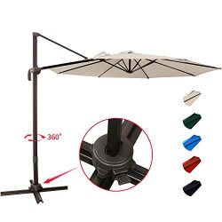 KITADIN Cantilever Umbrella – 10Ft Offset Patio Hanging Umbrella，Outdoor Market Umbrellas ...