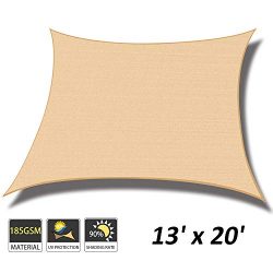 Cool Area 13′ x 20′ Rectangle Sun Shade Sail for Patio Garden Outdoor, UV Block Cano ...