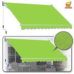 Strong Camel Manual Patio Awning Deck Retractable Canopy Sun Shade Shelter 12′ x 8′  ...