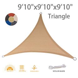 AXT SHADE 9’10” x 9’10” x 9’10” Triangle Sun Shade Sail UV B ...