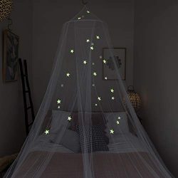 Zeke and Zoey Kids Hanging Bed Canopy for Girls Bed or Boys with Glow in The Dark Stars to fit F ...