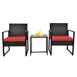 3 Pieces Patio Wicker Conversation Sets – Outdoor Patio Furniture Sets – Bistro Set  ...