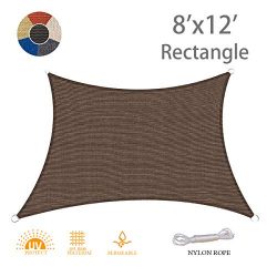 AXT SHADE 8′ x 12′ Rectangle Sun Shade Sail UV Block for Outdoor Patio Garden Backya ...