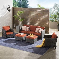 ovios Patio furnitue, Outdoor Furniture Sets,Morden Wicker Patio Furniture sectional with Table  ...