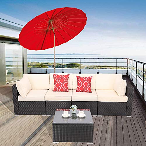 Furnimy 5 Pieces Outdoor Patio Furniture Sets Patio Sectional Sofa