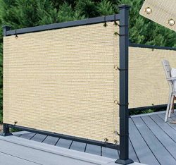 TANG 3′ x 50′ Beige Residential Commercial Privacy Deck Fence Screen 200 GSM Weather ...