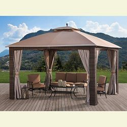 Sunjoy 110109028 Original Replacement Canopy for Augusta Wicker Gazebo (10X12 Ft) L-GZ1190PST So ...